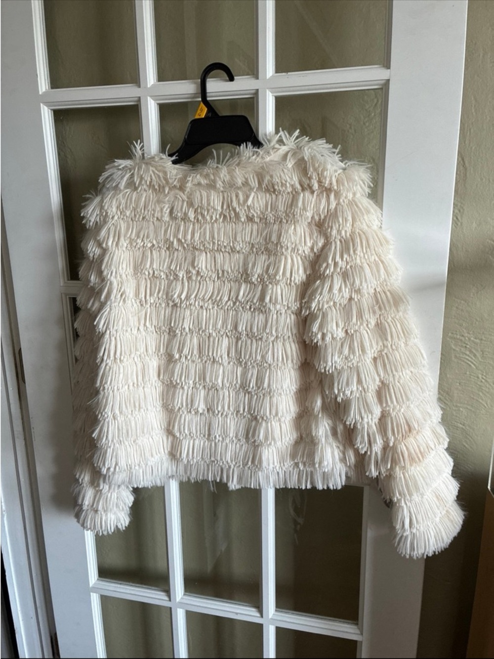 She + Sky Cream Fringe Teddy Jacket - Picture 4 of 6